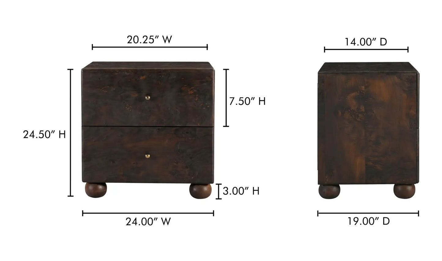 York Nightstand Dark Brown