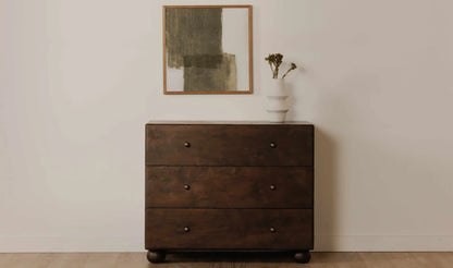York 3 Drawer Nightstand Dark Brown