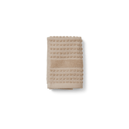 JUNA Check Washcloth, Sand