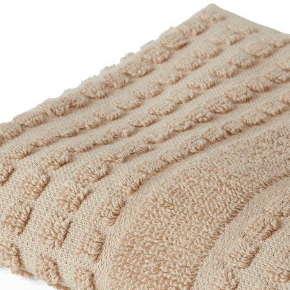 JUNA Check Washcloth, Sand