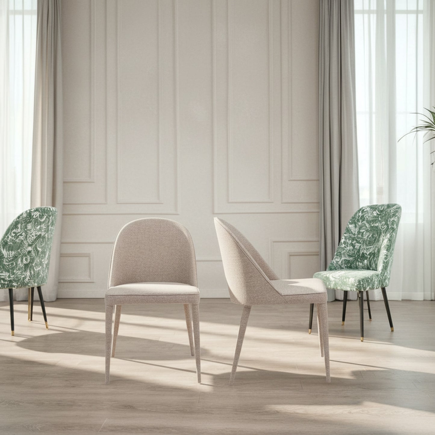 Burton Dining Chair Light Grey - Set Of Two