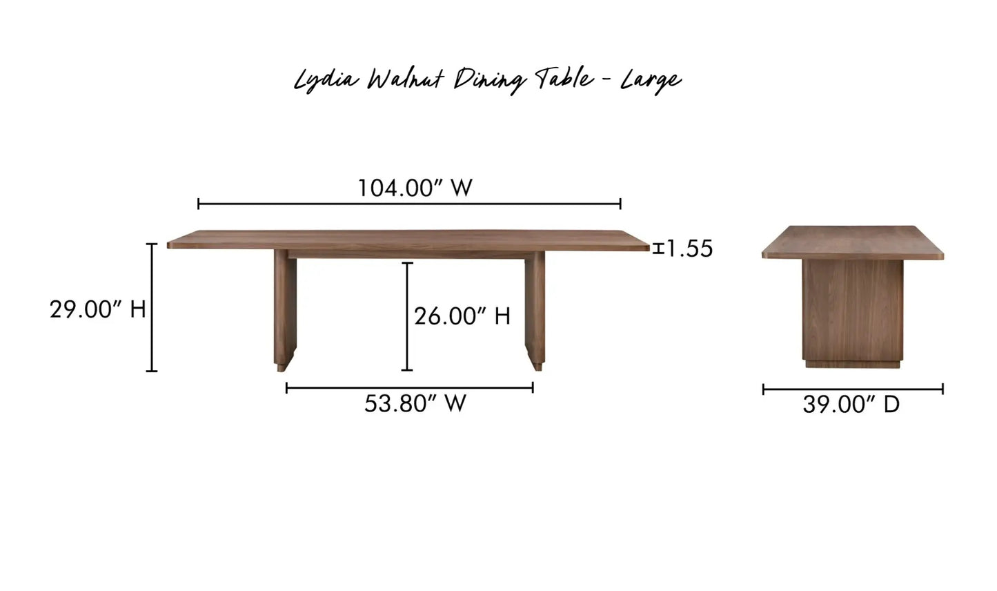 Lydia Walnut Dining Table