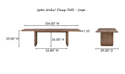 Lydia Walnut Dining Table