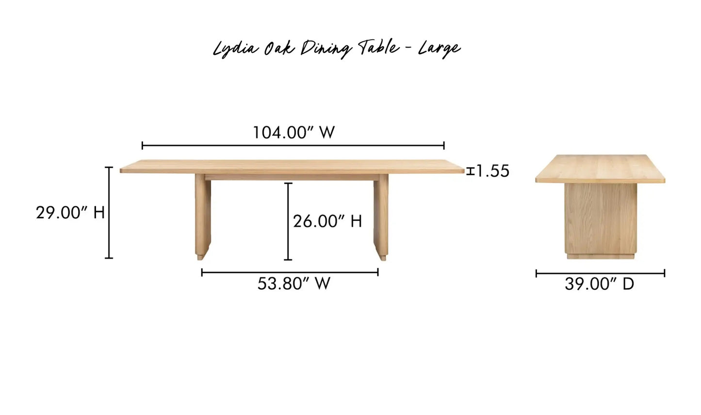 Lydia Oak Dining Table